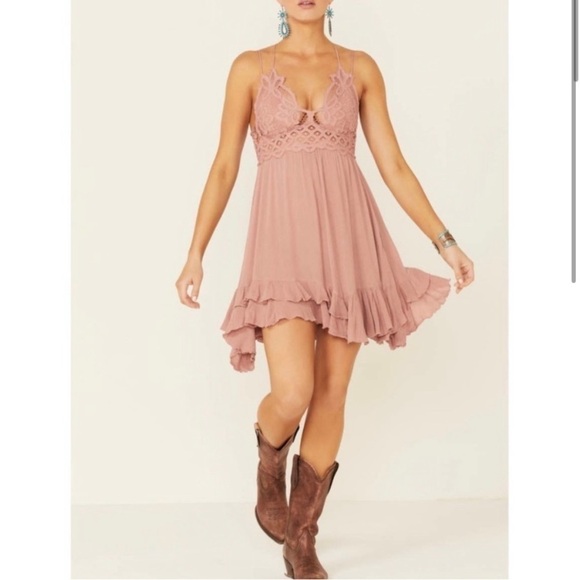 Free people Adella slip dress in Rose size xs New in package - Picture 5 of 11